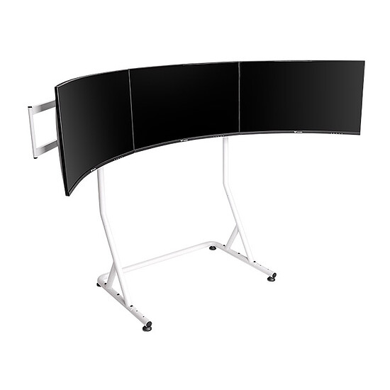 Support d'écran simracing Thermaltake Triple Racing Monitor Stand Pro - Blanc - Autre vue