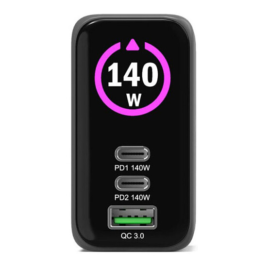 Chargeur PORT Connect Chargeur Secteur USB-C Power Delivery 140W GaN + Câble 2 m - Autre vue