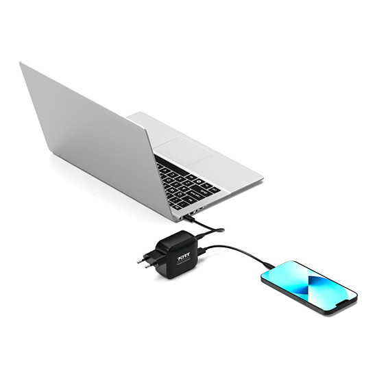 Chargeur PORT Connect Chargeur Secteur USB-C Power Delivery 100W GaN + Câble 2 m - Autre vue