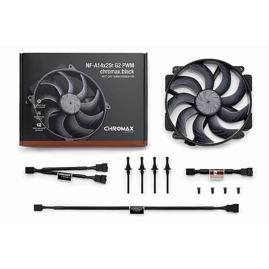Ventilateur Boîtier Noctua NF-A14x25r G2 Sx2-PP PWM Chromax Black  - Autre vue