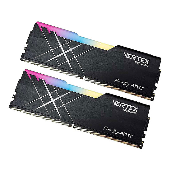 Mémoire RAM Kingsman Gaming Vertex RGB - 2 x 16 Go (32 Go) - DDR5 - 6000 MHz - CL38 Noir (Bulk)