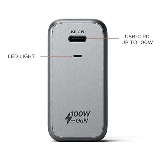 Chargeur SATECHI Chargeur Mural 100W USB-C PD GaN Space Gray (Gris) - Autre vue
