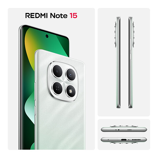 Smartphone Xiaomi Redmi Note 15 (vert) - 256 Go - Autre vue