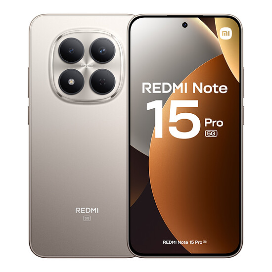 Smartphone Xiaomi Redmi Note 15 Pro 5G (gris titane) - 512 Go