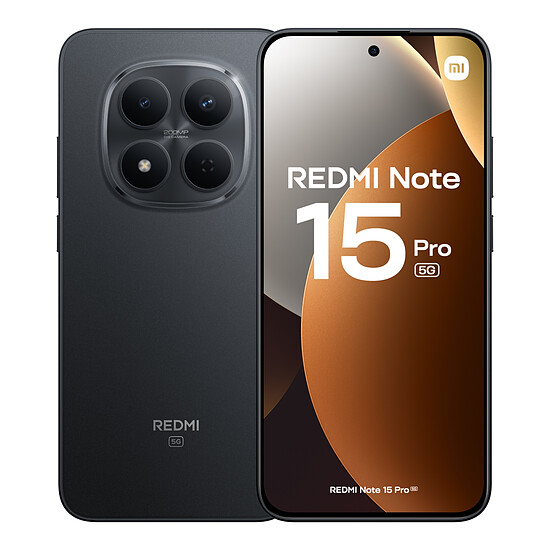 Smartphone Xiaomi Redmi Note 15 Pro 5G (noir) - 256 Go - Autre vue