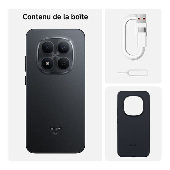 Smartphone Xiaomi Redmi Note 15 Pro 5G (noir) - 256 Go - Autre vue