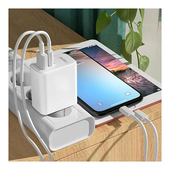 Chargeur Akashi Chargeur Secteur Double USB-C GaN 45W - Autre vue