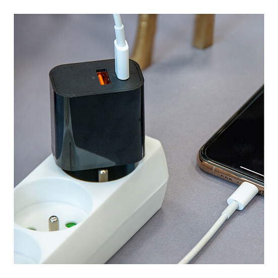 Chargeur Akashi Chargeur Secteur USB-C 15W + USB-A - Noir - Autre vue