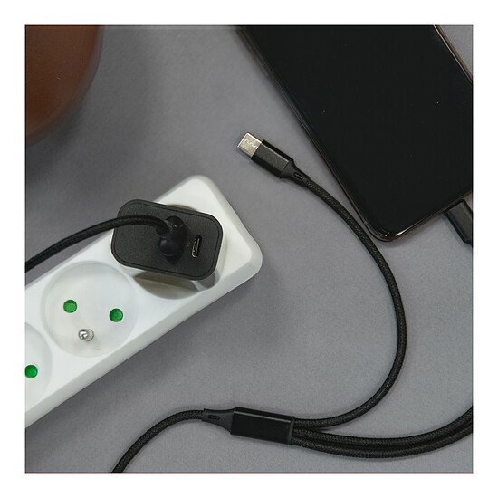 Chargeur Akashi Chargeur Secteur USB-C 15W + USB-A - Noir - Autre vue