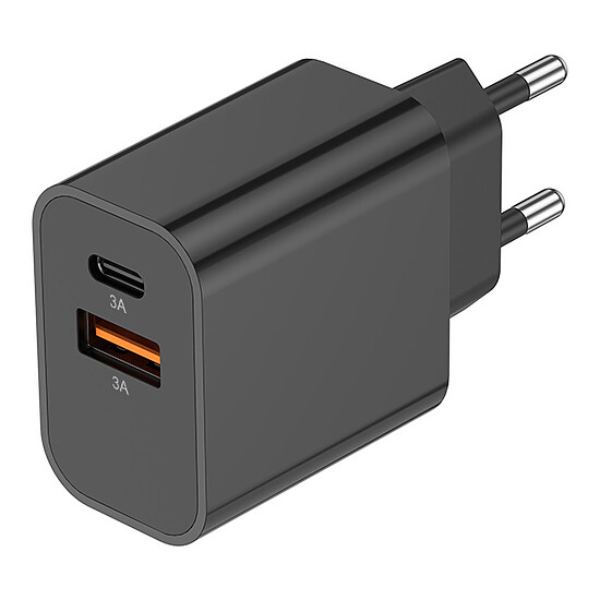 Chargeur Akashi Chargeur Secteur USB-C 15W + USB-A - Noir - Autre vue