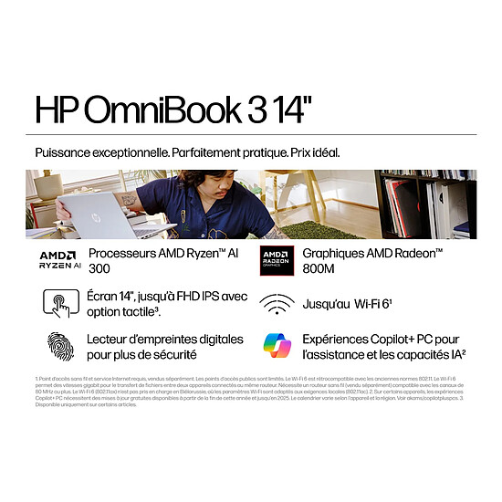 PC portable HP OmniBook 3 14-ha0010nf Copilot+ PC - Autre vue