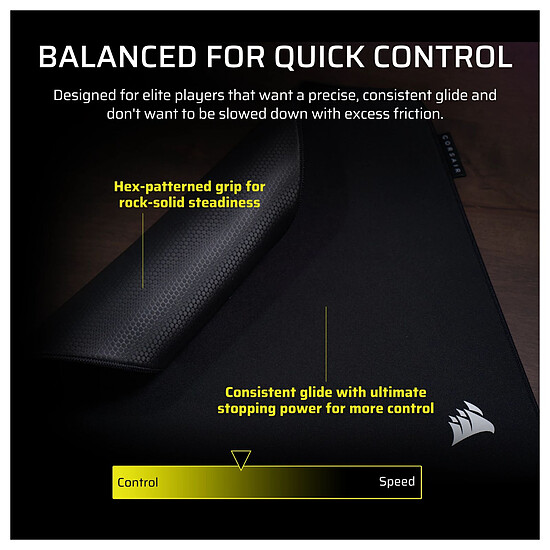 Tapis de souris Corsair Gaming MM Pro Control médium - Noir - Autre vue