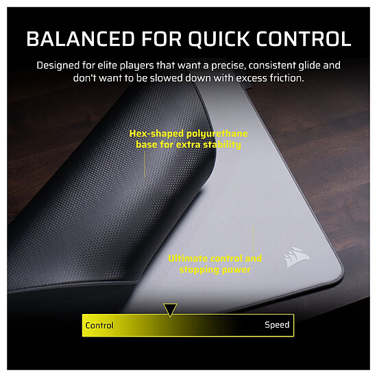 Tapis de souris Corsair Gaming MM Pro Control médium - Gris  - Autre vue