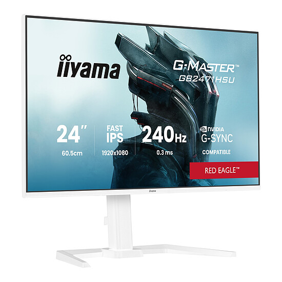 Écran PC iiyama G-Master GB2471HSU-W1 Red Eagle - Blanc - Autre vue