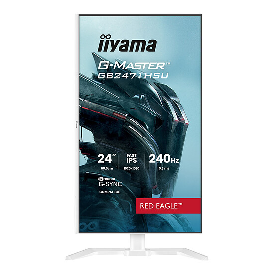 Écran PC iiyama G-Master GB2471HSU-W1 Red Eagle - Blanc - Autre vue