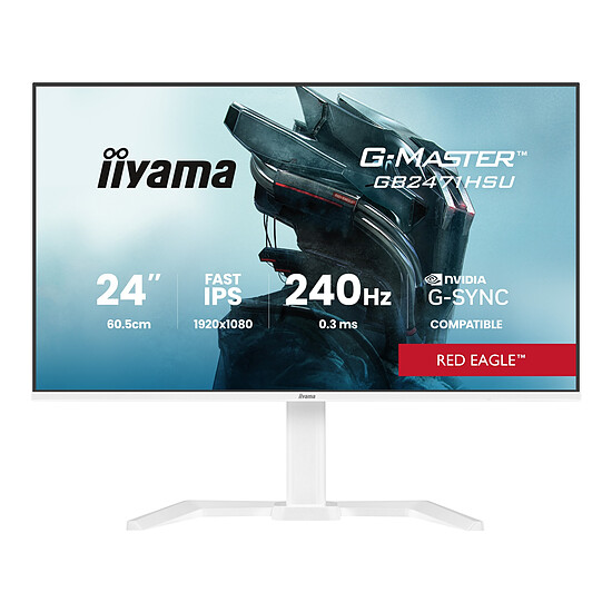 Écran PC iiyama G-Master GB2471HSU-W1 Red Eagle - Blanc - Autre vue