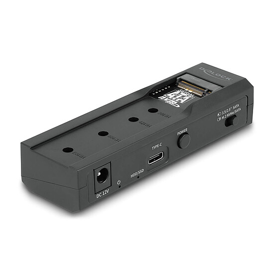 Dock disque dur DeLock adaptateur pour disque et SSD SATA ou M.2 vers USB Type-C - Autre vue