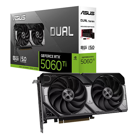 Carte graphique Asus DUAL GeForce RTX 5060 Ti 8GB GDDR7 - Occasion