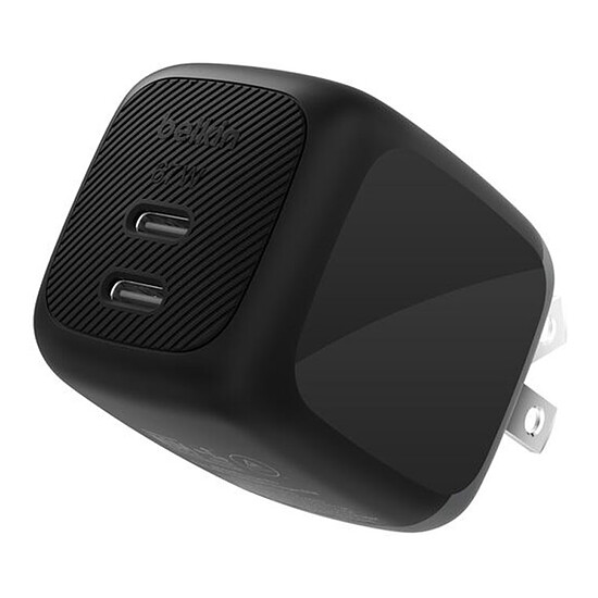 Chargeur Belkin BoostCharge Pro Chargeur secteur GaN deux ports USB-C 67W - Noir - Autre vue