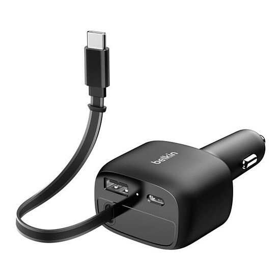 Accessoires Auto Belkin BoostCharge Chargeur de voiture avec câble rétractable - 75 W - Autre vue