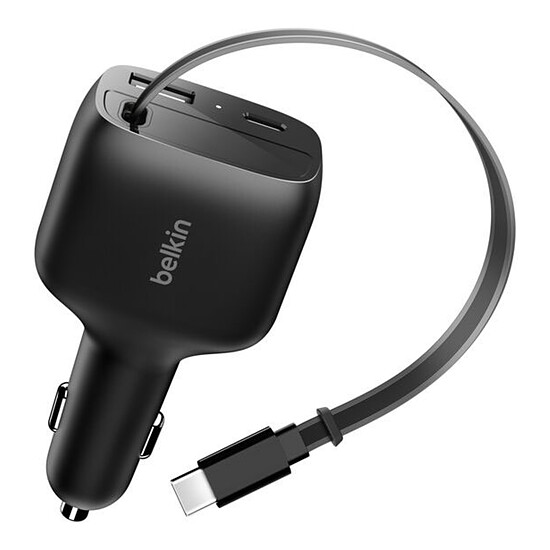 Accessoires Auto Belkin BoostCharge Chargeur de voiture avec câble rétractable - 75 W - Autre vue