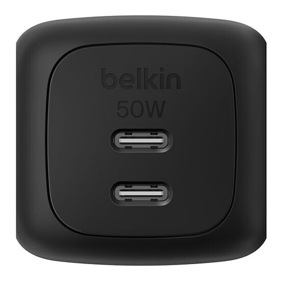 Chargeur Belkin BoostCharge Pro Chargeur secteur GaN deux ports USB-C, 50W - Noir - Autre vue
