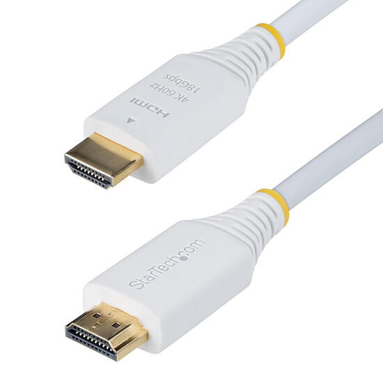 Câble HDMI StarTech.com Câble HDMI 2.0 Certifié Premium haut débit 18Gbps 4K 60Hz - 3 m - Blanc - Autre vue