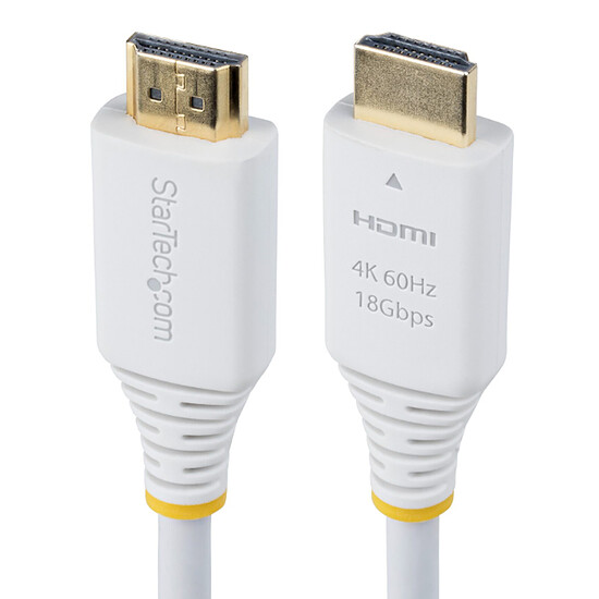 Câble HDMI StarTech.com Câble HDMI 2.0 Certifié Premium haut débit 18Gbps 4K 60Hz - 1.8 m - Blanc - Autre vue