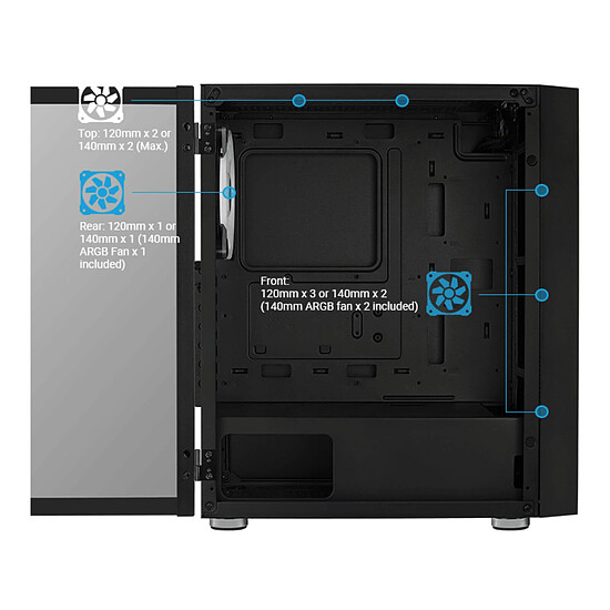 Boîtier PC AeroCool Graphite ARGB - Autre vue