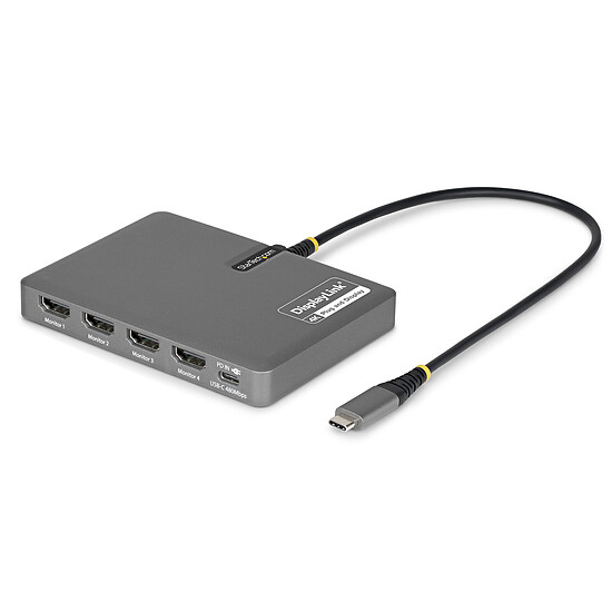 Adaptateur HDMI StarTech.com Adaptateur USB Type-C vers 4 HDMI 4K 60 Hz et port USB-C PD 140W - Autre vue
