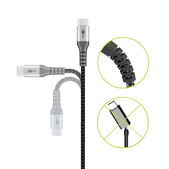 Câble USB Goobay Câble SuperSoft Textile USB-C 2.0 (M/M) - 0.5 m - Autre vue