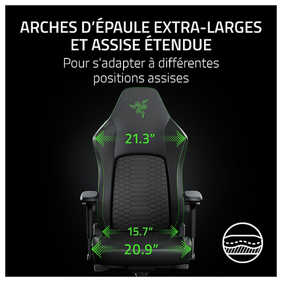 Fauteuil gamer Razer Iskur v2 NewGen - Vert - Autre vue