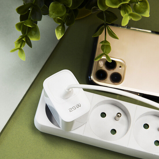 Chargeur Akashi Chargeur Secteur USB-C 25W - Blanc - Autre vue
