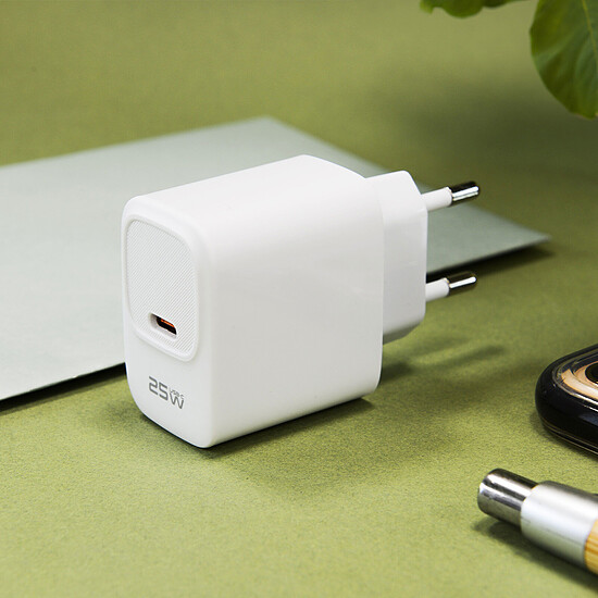 Chargeur Akashi Chargeur Secteur USB-C 25W - Blanc - Autre vue