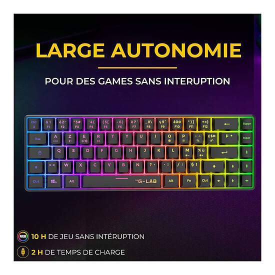 Clavier souris bureautique The G-Lab Combo Hydro - Noir - Autre vue