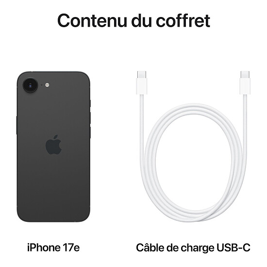 Smartphone Apple iPhone 17e Noir - 256 Go - Autre vue