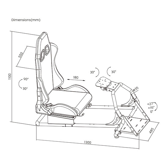 Cockpit / Siège de simracing OPLITE GT3 Superfast V2 - Autre vue