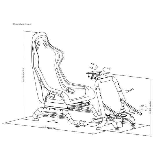Cockpit / Siège de simracing OPLITE GTR S8 Infinity - Autre vue