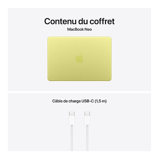 MacBook Apple MacBook Neo A18 Pro 13" Jaune agrume 8 Go / 256 Go (MHFD4FN/A) - Autre vue
