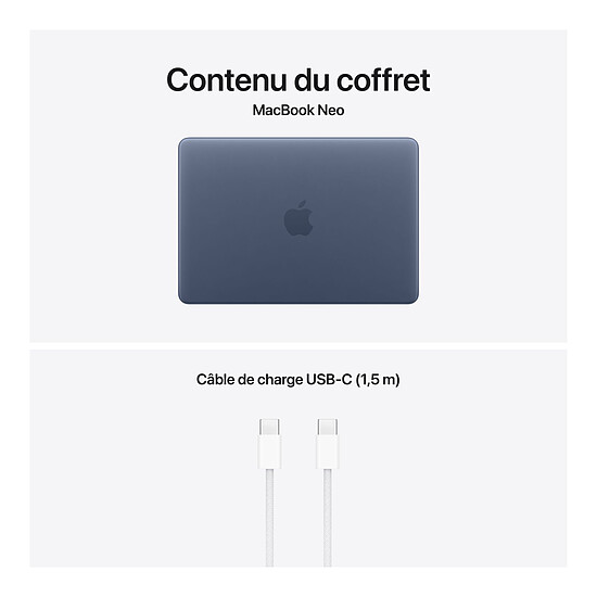 MacBook Apple MacBook Neo A18 Pro 13" Indigo 8 Go / 256 Go (MHFF4FN/A) - Autre vue