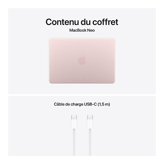 MacBook Apple MacBook Neo A18 Pro 13" Rose poudré 8 Go / 256 Go (MHFH4FN/A) - Autre vue