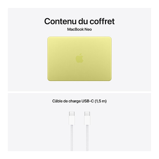 MacBook Apple MacBook Neo A18 Pro 13" Jaune agrume 8 Go / 512 Go (MHFE4FN/A) - Autre vue