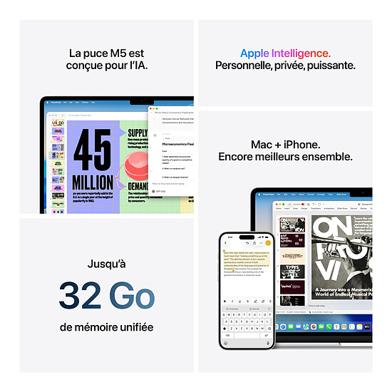 MacBook Apple MacBook Air M5 13" (2026) Argent 24 Go / 2 To (MDH94FN/A-2TB) - Autre vue