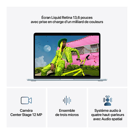 MacBook Apple MacBook Air M5 13" (2026) Bleu ciel 24 Go / 512 Go (MDHH4FN/A-GPU10-24GB) - Autre vue