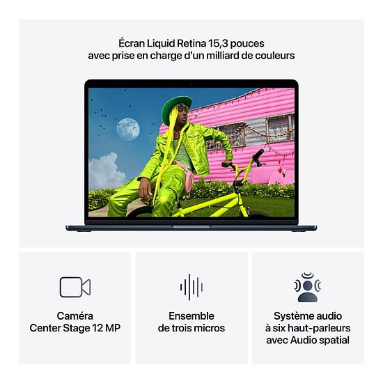 MacBook Apple MacBook Air M5 15" (2026) Minuit 32 Go / 512 Go (MDVH4FN/A-32GB) - Autre vue