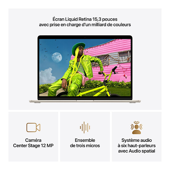 MacBook Apple MacBook Air M5 15" (2026) Lumière stellaire 16 Go / 512 Go (MDVD4FN/A) - Autre vue