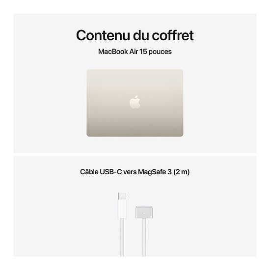 MacBook Apple MacBook Air M5 15" (2026) Lumière stellaire 24 Go / 1 To (MDVF4FN/A) - Autre vue