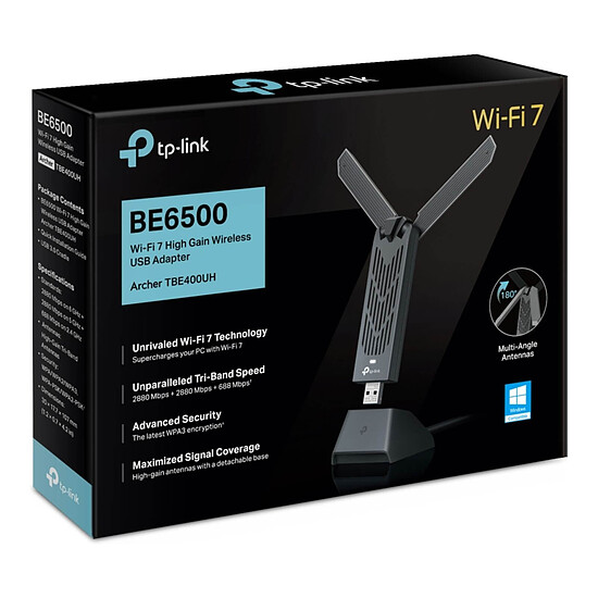 Carte réseau TP-Link Archer TBE400UH - Clé USB Wifi 7 BE6500 triple bande - Autre vue