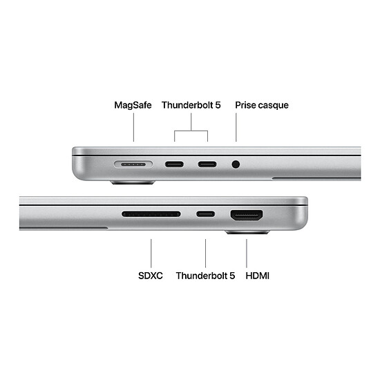 MacBook Apple MacBook Pro M5 Max 14" Argent 128 Go / 4 To (MGDQ4FN/A-GPU40-128GB-4TB-NANO) - Autre vue
