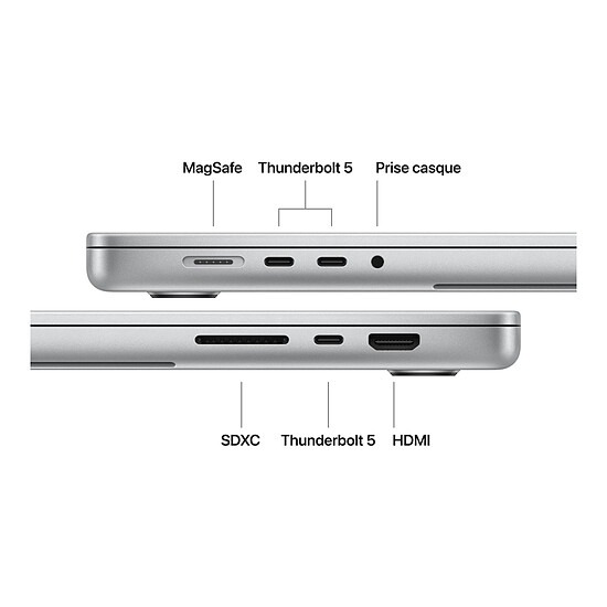 MacBook Apple MacBook Pro M5 Max 16" Argent 128 Go / 4 To (MGE94FN/A-128GB-4TB) - Autre vue